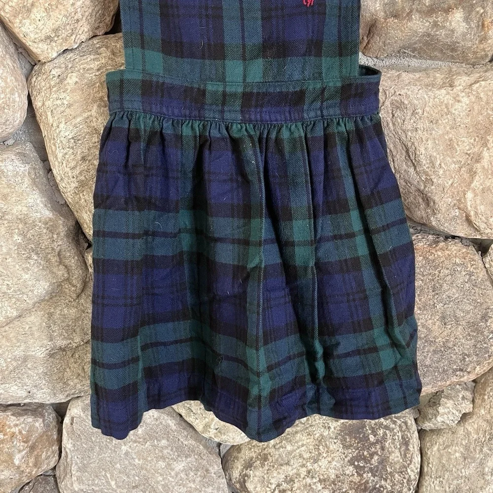 Ralph Lauren Dress Classic Plaid Cotton Sleeveless Blue Green Dress, Summer